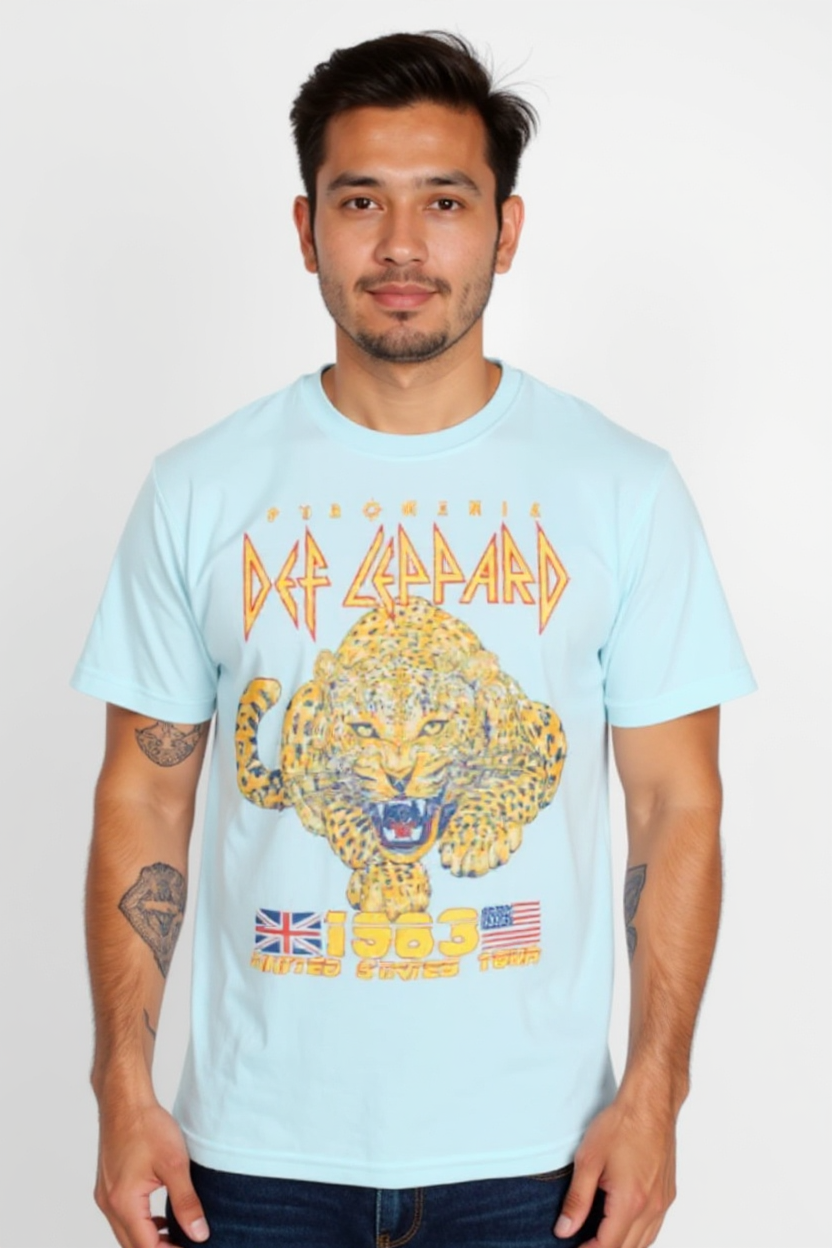 Def Leppard '83 Tour T-Shirt  - Light Blue