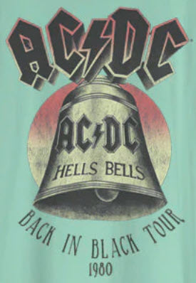 AC/DC Back In Black Tour T-Shirt (Mint)