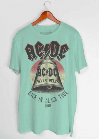 AC/DC Back In Black Tour T-Shirt (Mint)