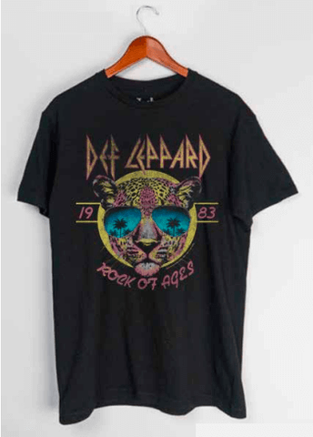 Def Leppard Vintage Rock of Ages T-Shirt (Black)