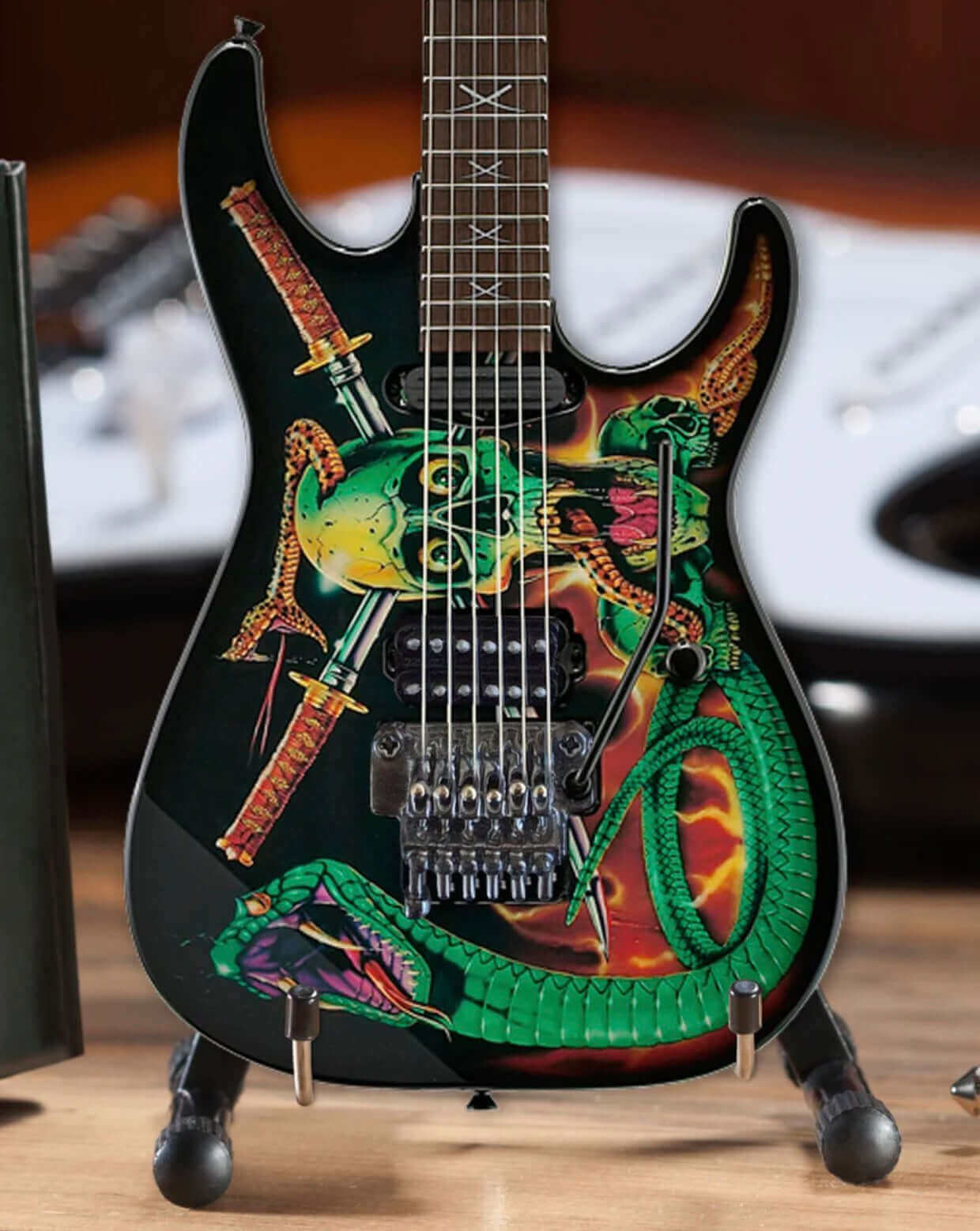 George Lynch Mini Guitar Skulls Snakes Collectible