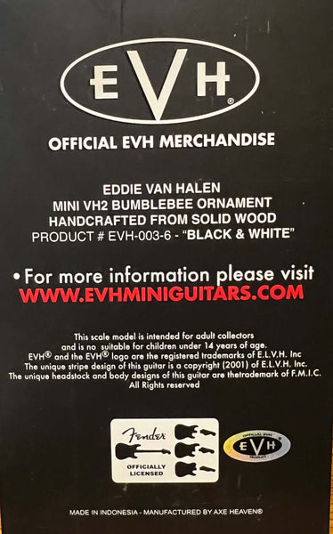 EVH – “Franky” (White/Black) Mini Guitar Holiday Ornament