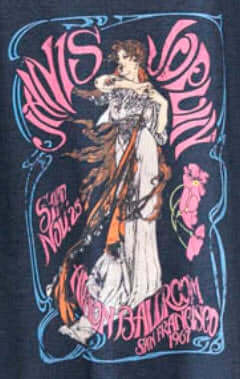 Janis Joplin - Avalon Ball T-Shirt (Navy)