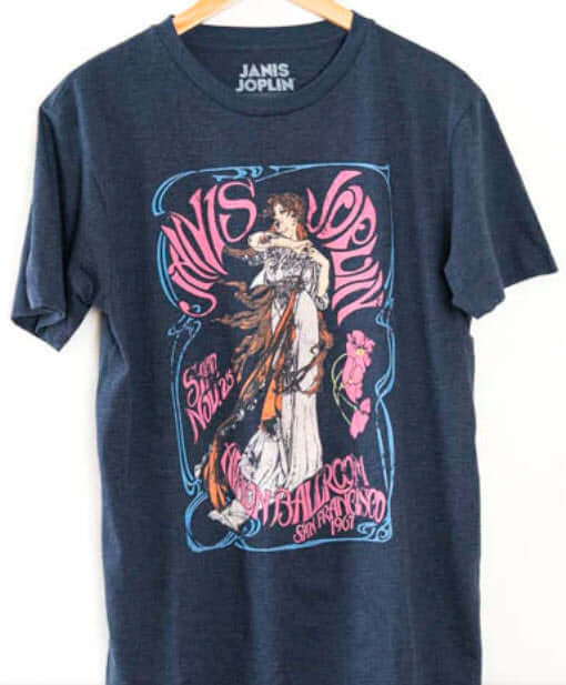 Janis Joplin - Avalon Ball T-Shirt (Navy)