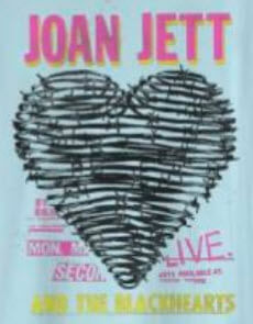 Joan Jett - Heart T-Shirt (Light Blue)