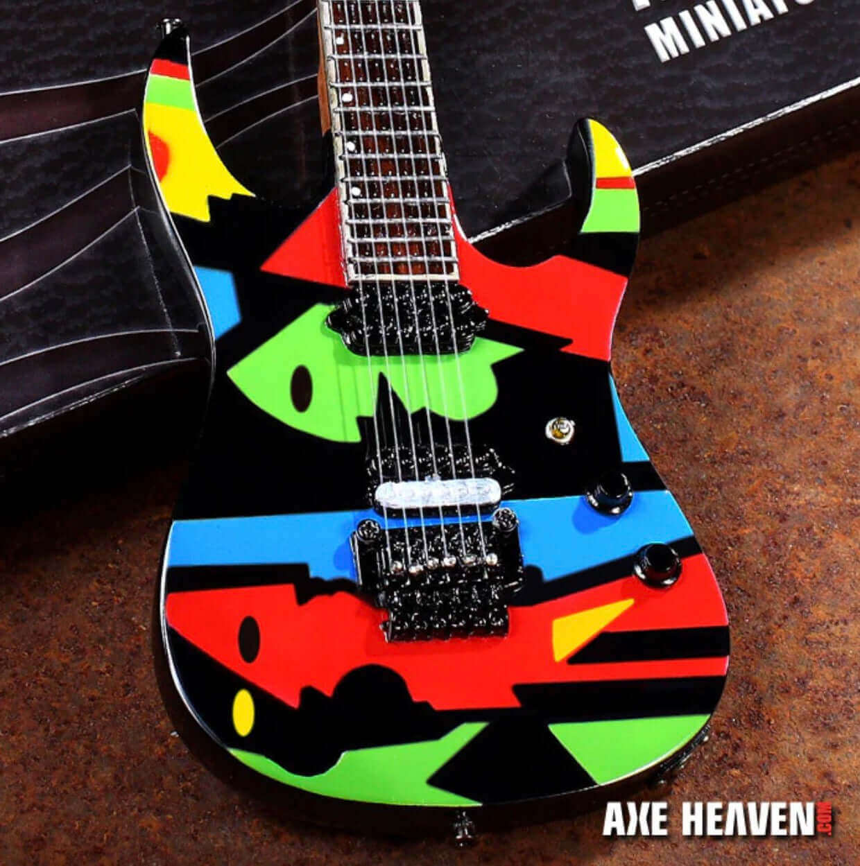 John Petrucci "Color Cubist” Picasso-Designed Mini Guitar Replica Collectible