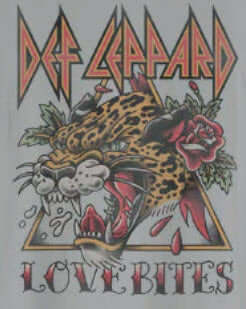 Def Leppard Vintage Love Bites T-Shirt (Silver)