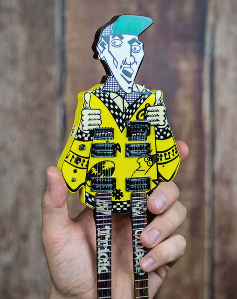 RICK NIELSEN™ Uncle Dick Doubleneck Mini Guitar Replica Collectible 