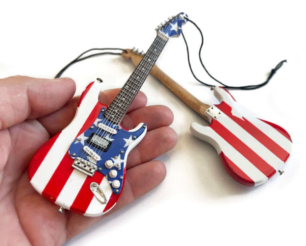 Wayne Kramer Stars N' Stripes USA Flag Fender Stratocaster - 6″ Guitar Ornament