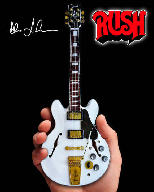 Alex Lifeson Signature ES-355 Gibson Alpine White Miniature Guitar Model 