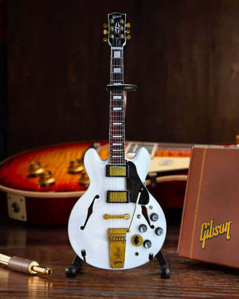 Alex Lifeson Signature ES-355 Gibson Alpine White Miniature Guitar Model 