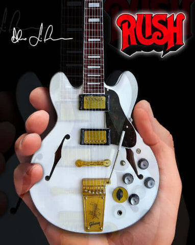 Alex Lifeson Signature ES-355 Gibson Alpine White Miniature Guitar Model - Officially Licensed