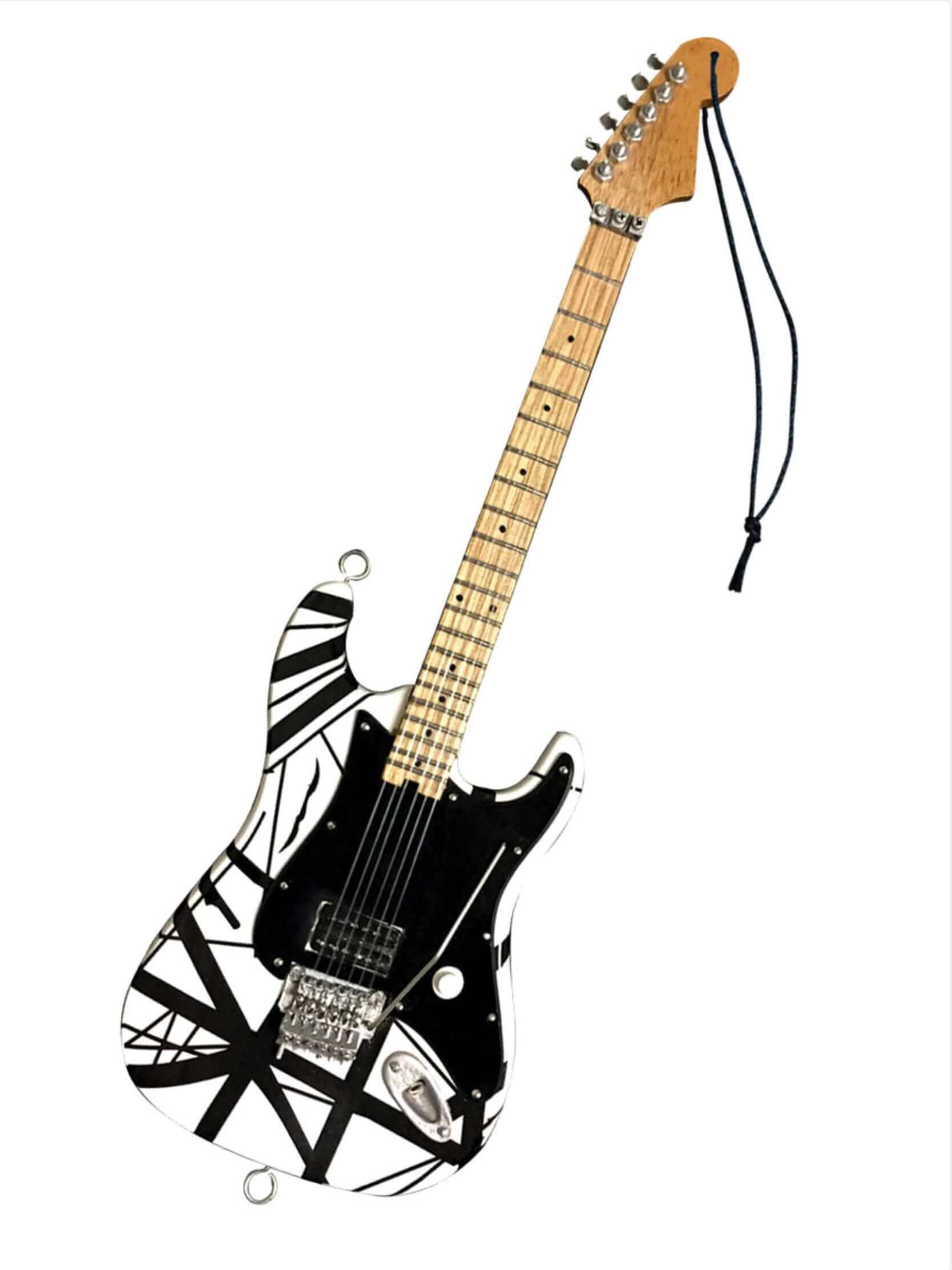 EVH – “Franky” (White/Black) Mini Guitar Holiday Ornament