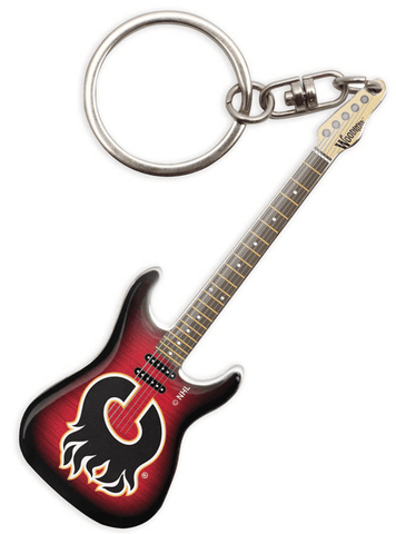 Calgary Flames Electric Guitar Keychain