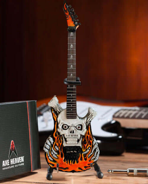 Official George Lynch Signature ESP Flaming Skull Mini Guitar Replica