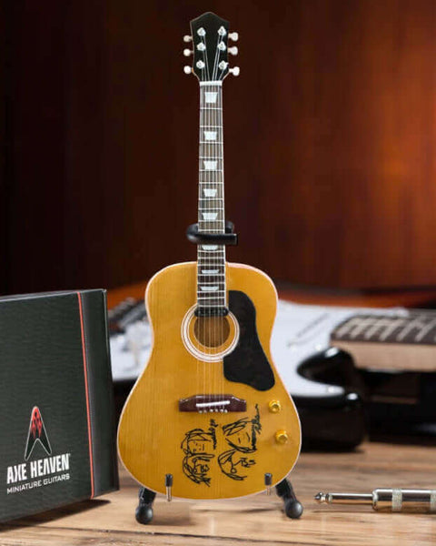 Fab Four Licensed - John Lennon “Give Peace a Chance” Miniature Acoustic Guitar Replica Collectible