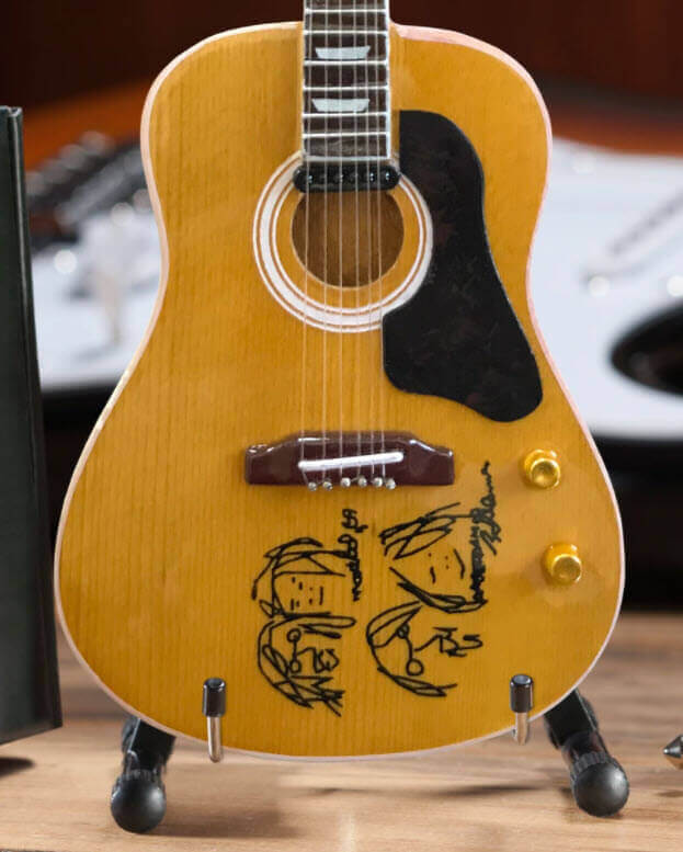 John Lennon “Give Peace a Chance” Miniature Acoustic Guitar
