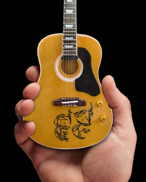 Fab Four Licensed - John Lennon “Give Peace a Chance” Miniature Acoustic Guitar Replica Collectible