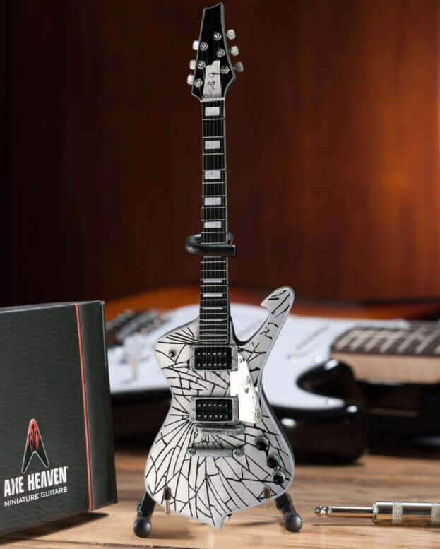 KISS® Paul Stanley Cracked Mirror Iceman Miniature Guitar Model