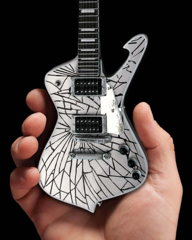 KISS® Paul Stanley Cracked Mirror Iceman Miniature Guitar Model