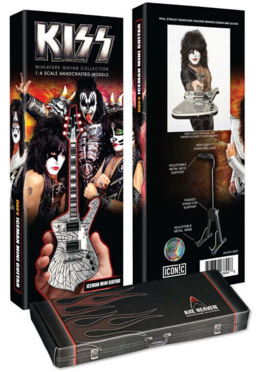 KISS® Paul Stanley Cracked Mirror Iceman Miniature Guitar Model