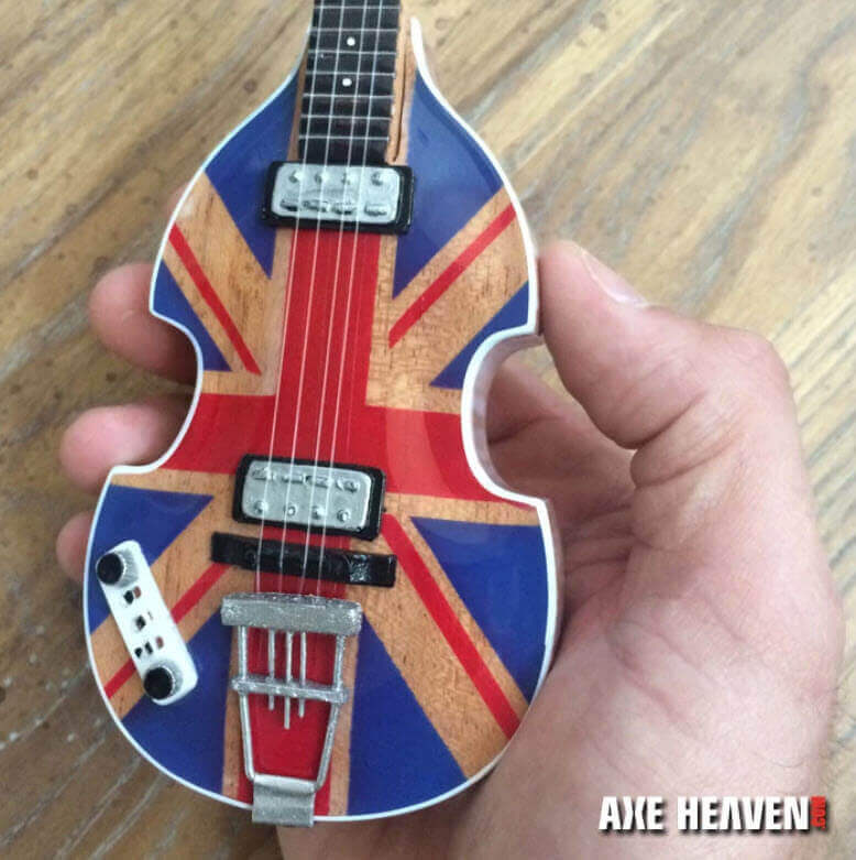 Paul McCartney Union Jack Violin Bass Mini Guitar Replica