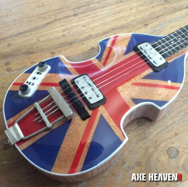 Paul McCartney Union Jack Violin Bass Mini Guitar Replica