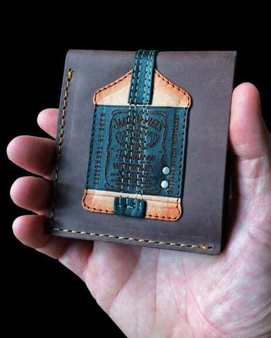 Signature Jack Daniel's Bass Guitar Wallet - Handmade from Genuine Leather