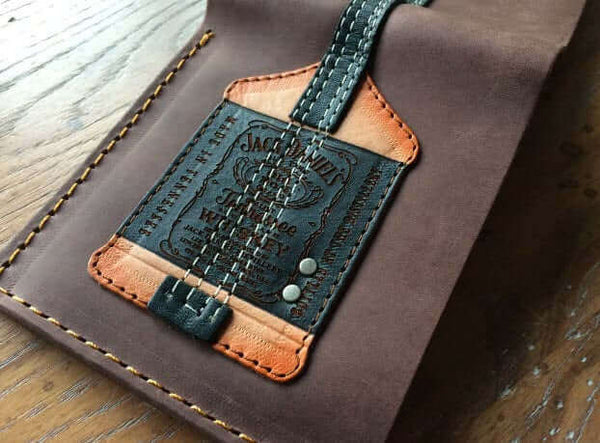 Signature Jack Daniel's Bass Guitar Wallet - Handmade from Genuine Leather