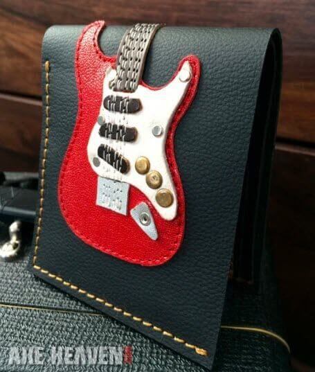 Electric Guitar Wallet Red ST – Handmade from Genuine Leather