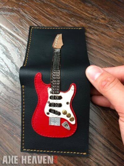 Electric Guitar Wallet Red ST – Handmade from Genuine Leather